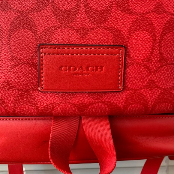 Coach Track Backpack in Signature Canvas Miami Red - Picture 7 of 10